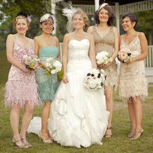 Подружки невесты на свадьбе в стиле "Великого Гэтсби"