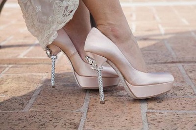свадебные туфли на высоком каблуке
