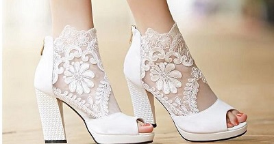 свадебные туфли с широким каблуком